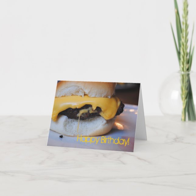 Burger au fromage Bonne carte d'anniversaire (Devant)