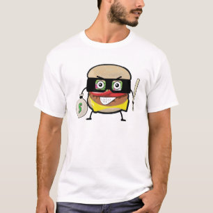 Burger Bandit - Funny Character Illustration  T-Shirt