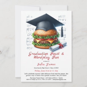 Burger Bash Graduation Celebration Invitation