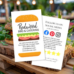 burger BBQ catering hog roast wedding events Business Card