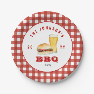 Burger & Beer BBQ, Family Picnic  Paper Plate
