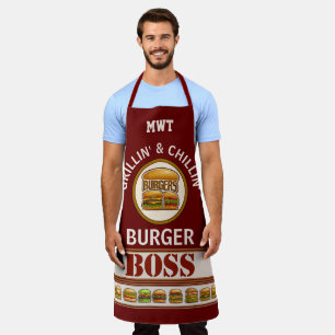 Burger Boss Tout-En-Tout Imprimer Tablier