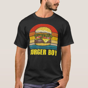 Burger Boy Cheeseburger - Hamburger Lover Retro T-Shirt