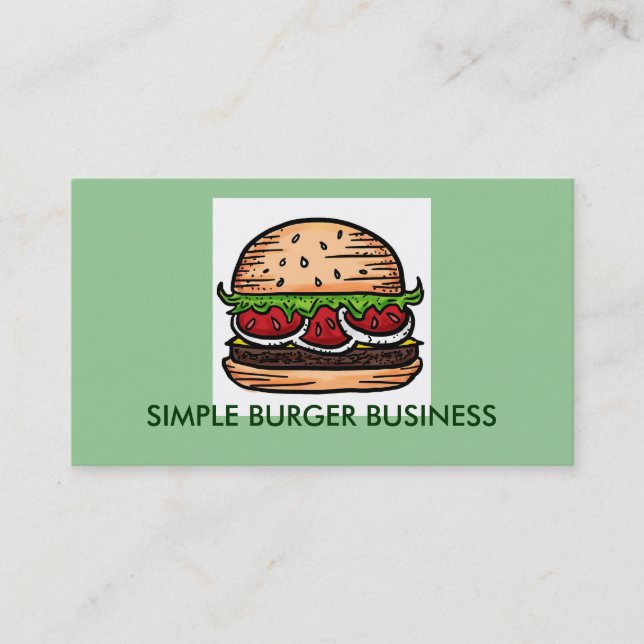 Burger Business customizable business cards (Front)