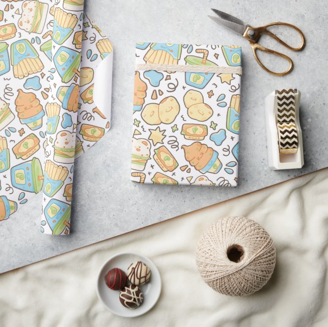 Burger cute Wrapping Paper (Crafts)