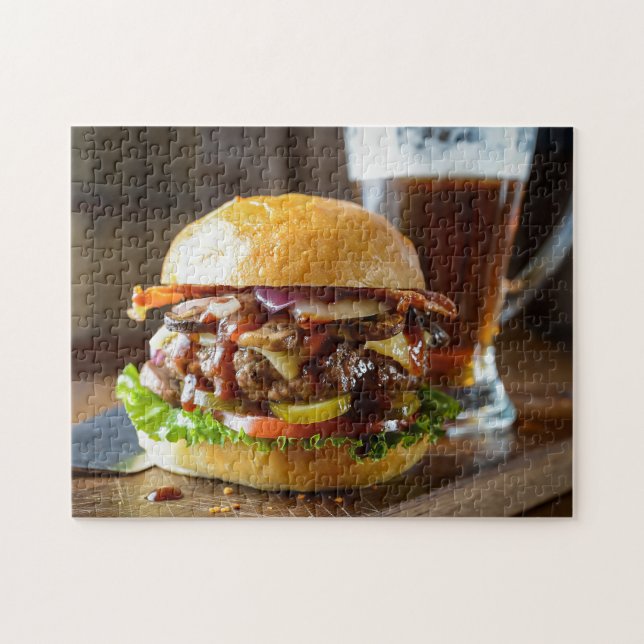 Burger et puzzle de bière (Horizontal)