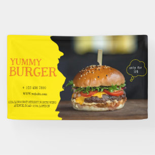 Burger fast food barbecue Hamburger party cute Banner