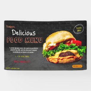 Burger fast food menu barbecue Hamburger cute Banner