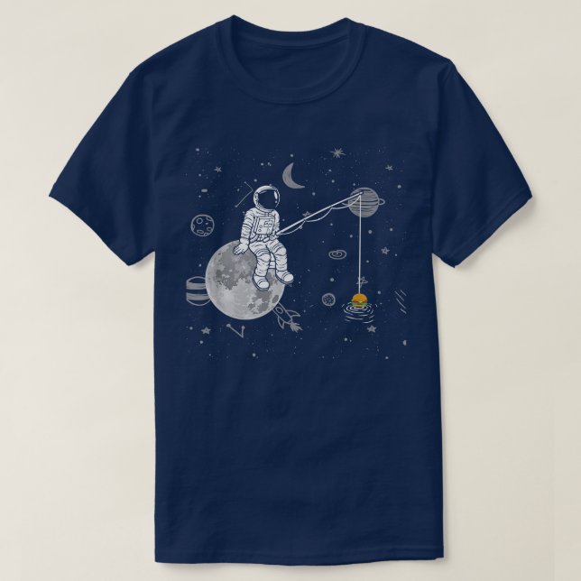 Burger Fishing, Fisher Astronaut Planets Cheesebur T-Shirt (Design Front)