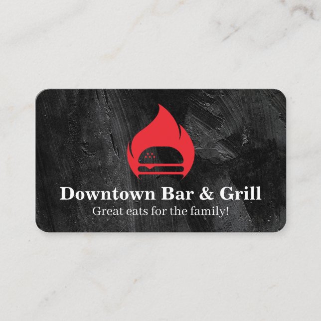 Burger Flame Fire | Restaurant  Business Card (Front)