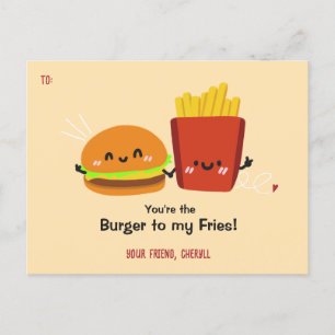 Burger & Fries Funny Valentines Carte de jour