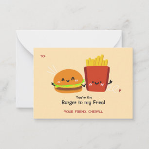 Burger & Fries Funny Valentines Day Card