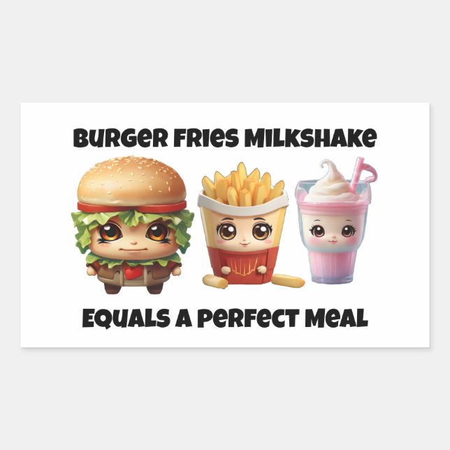 Burger fries milkshake chibi  sticker (Front)