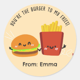 Burger Fries Stickers Saint-Valentin - Enfants mig