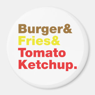Burger & Fries & Tomato Ketchup. Magnet