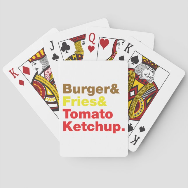 Burger & Fries & Tomato Ketchup. Playing Cards (Back)