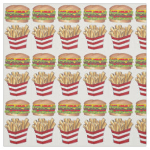 Burger Fry French Fries Fast Food Fabric