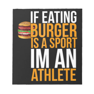 Burger Hamburger BBQ Humour Funny Pun Gift Idea Notepad