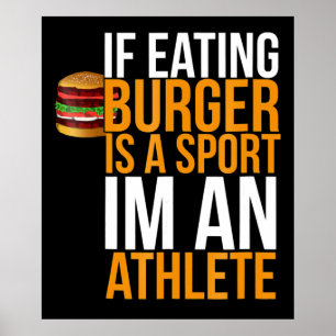 Burger Hamburger BBQ Humour Funny Pun Gift Idea Poster