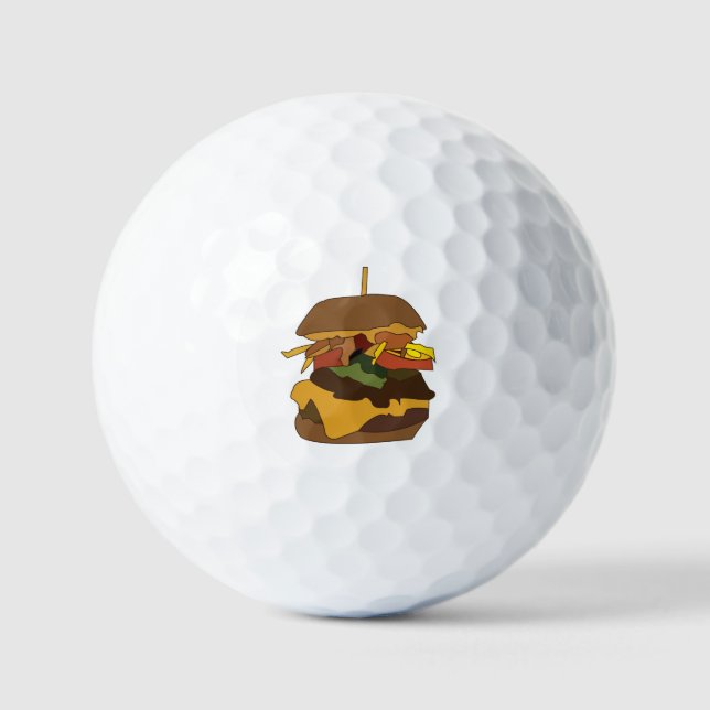 Burger Hamburger Burger Love Illustration      Golf Balls (Front)