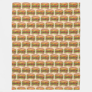 Burger Hamburger Cheeseburger Fast Food Foodie Fleece Blanket