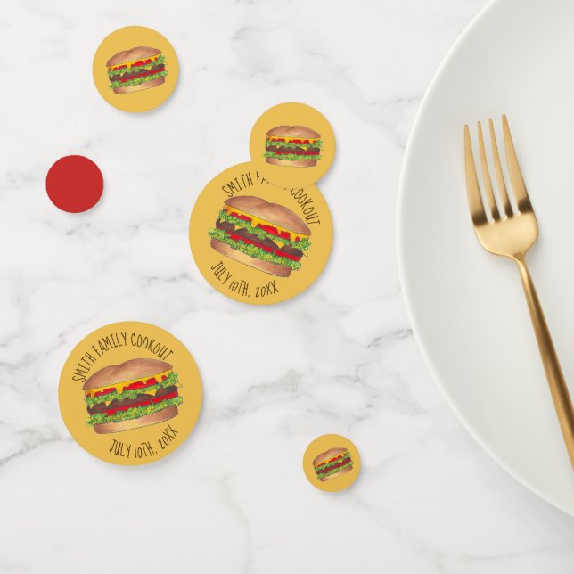 Burger Hamburger Cheeseburger Picnic Cookout Party Confetti (Group)