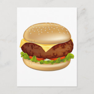 Burger illustration postcard