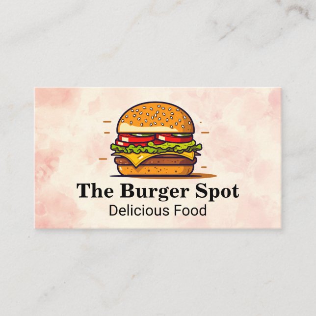 Burger Illustration | Restaurant Business Card (Front)