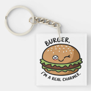 Burger I'm A Real Charmer Keychain