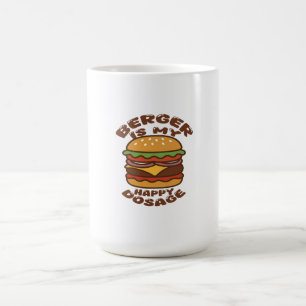 Burger is my happy dosage vintage quote coffee mug