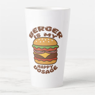Burger is my happy dosage vintage quote latte mug