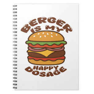 Burger is my happy dosage vintage quote notebook