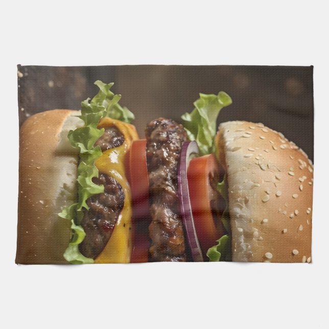 Burger  kitchen towel (Horizontal)
