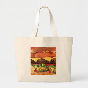 burger large tote bag