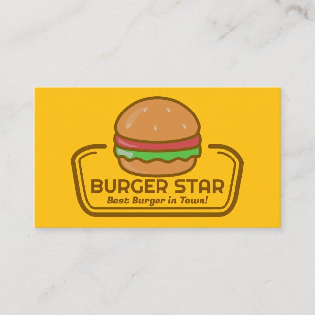 Burger Logo | Restaurant Business Card (Front)