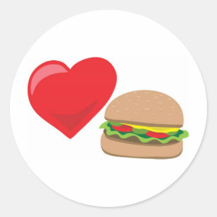 Burger Love! Customizable: Classic Round Sticker
