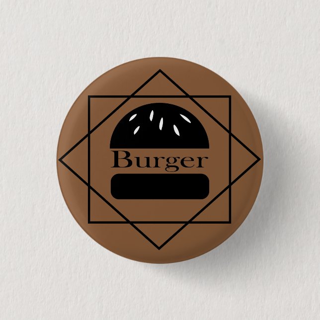 Burger lover 1 inch round button (Front)