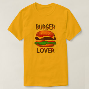 Burger Lover Hamburger Mens Gold T-shirt