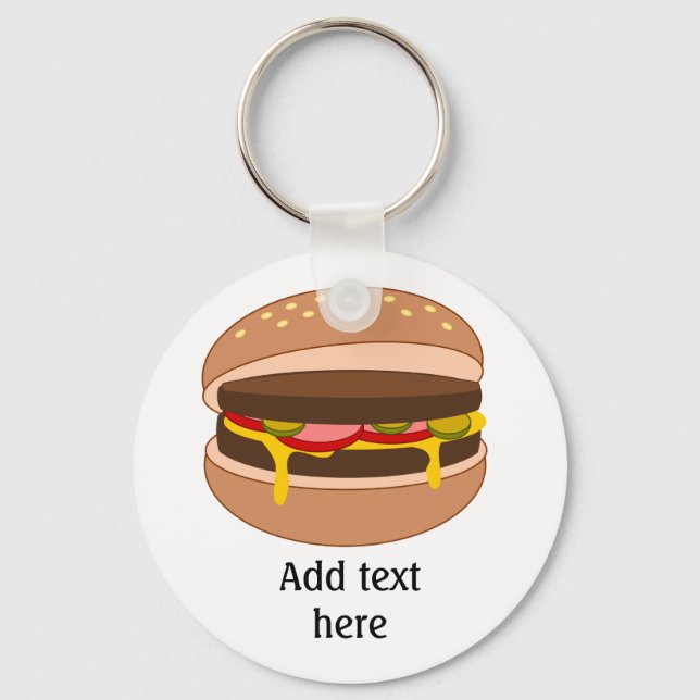 Burger Lover - Personalize this Graphic Keychain (Front)