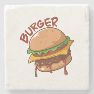 Burger Lovers Stone Coaster