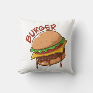 Burger Lovers Throw Pillow