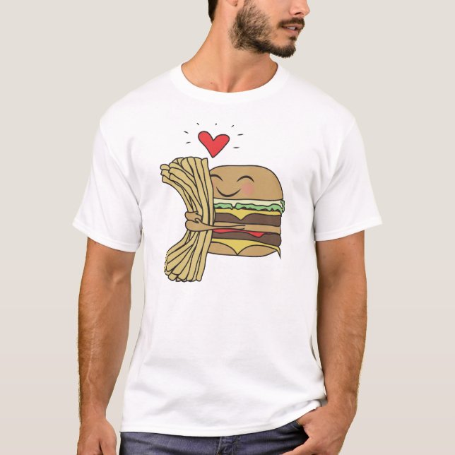 Burger Loves Fries T-Shirt (Front)