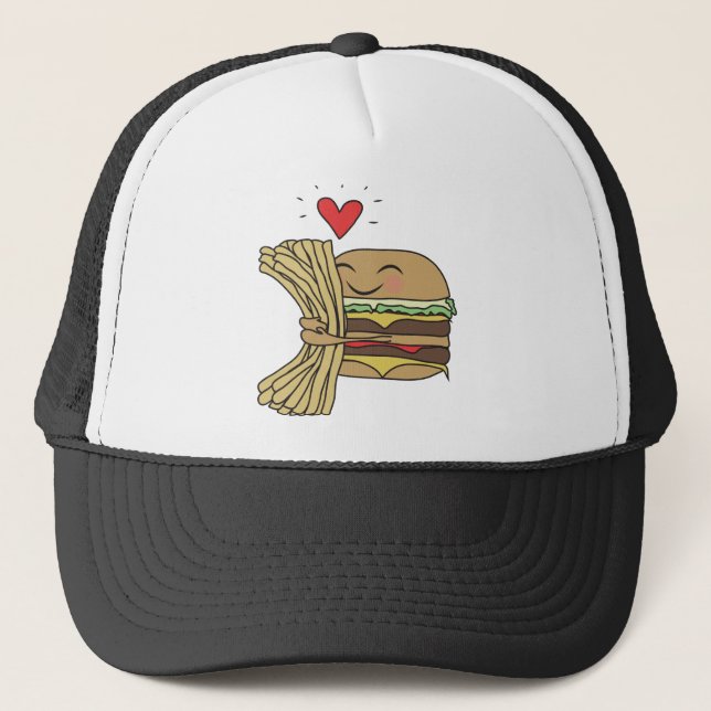 Burger Loves Fries Trucker Hat (Front)