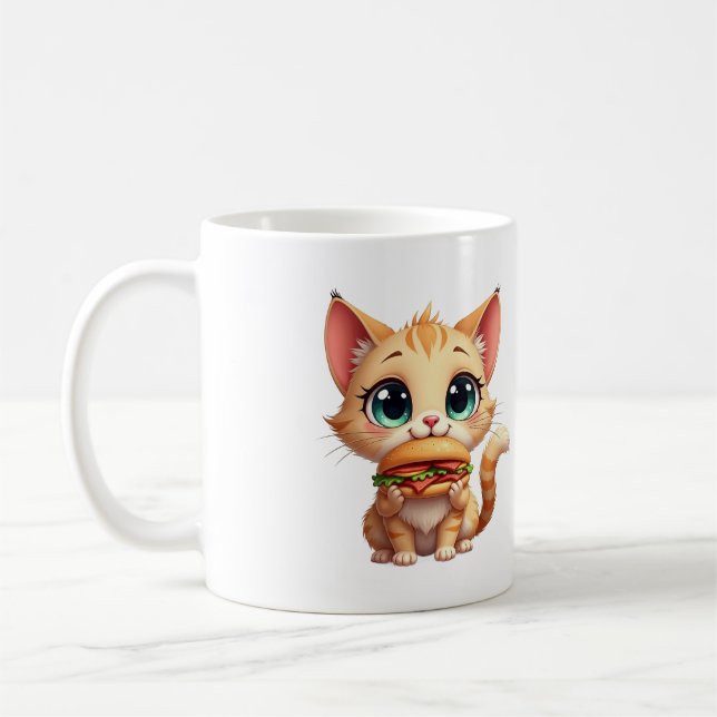 Burger Meows & Cuddles Coffee Mug (Left)