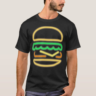 Burger Neon Style of a Classic 80s Retro Neon Sign T-Shirt