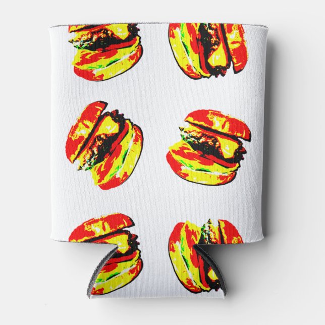 Burger Pattern Can Cooler (Front)