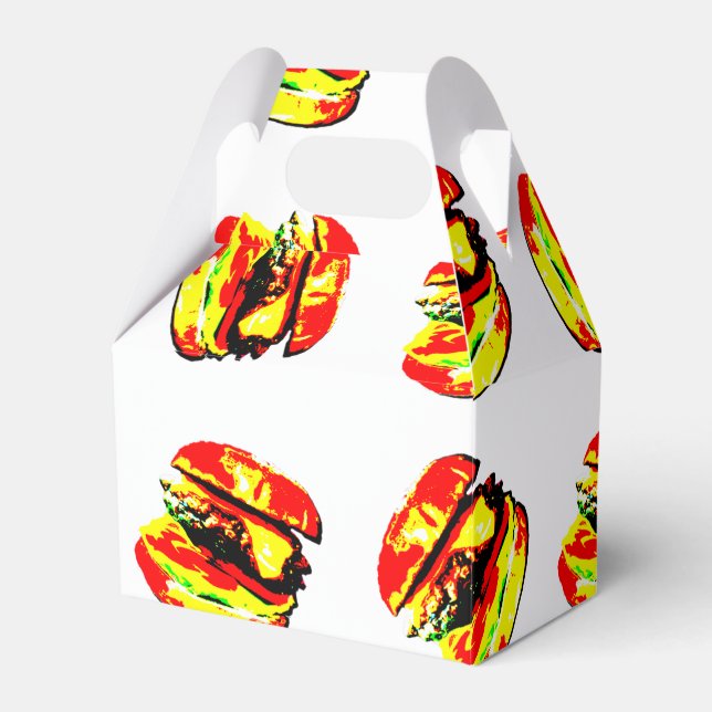 Burger Pattern Favor Box (Front Side)