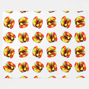 Burger Pattern Fleece Blanket