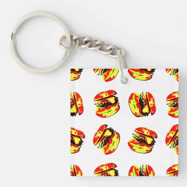 Burger Pattern Keychain (Front)