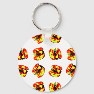 Burger Pattern Keychain